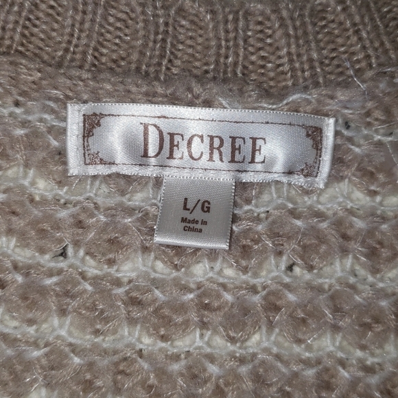 Decree Long Tassle Sweater Open Cardigan sz L - Picture 2 of 3